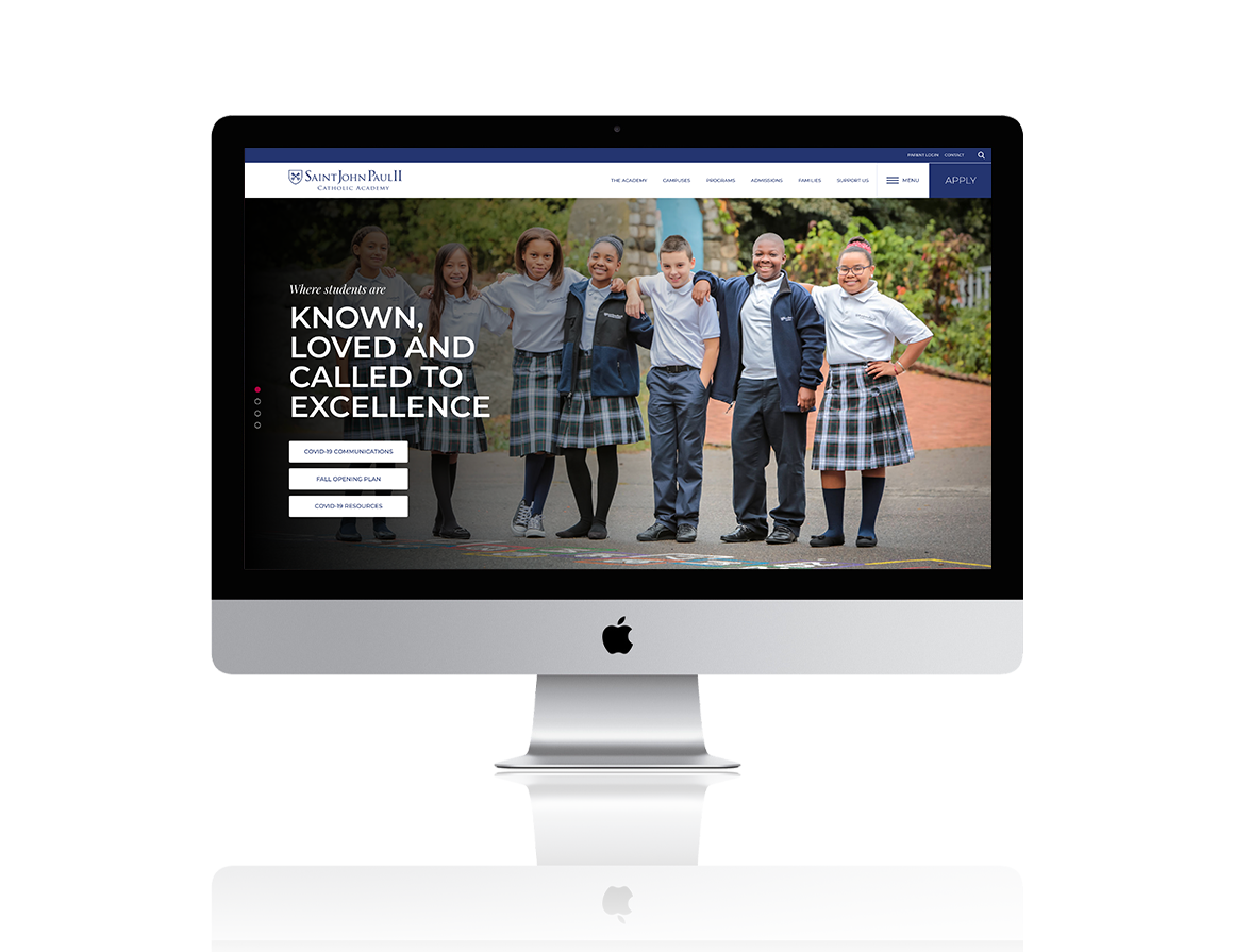 Saint John Paul II Catholic Academy Website Home Page Design