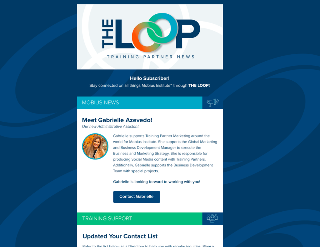 Mobius Institute Digital Newsletter - The Loop Brand